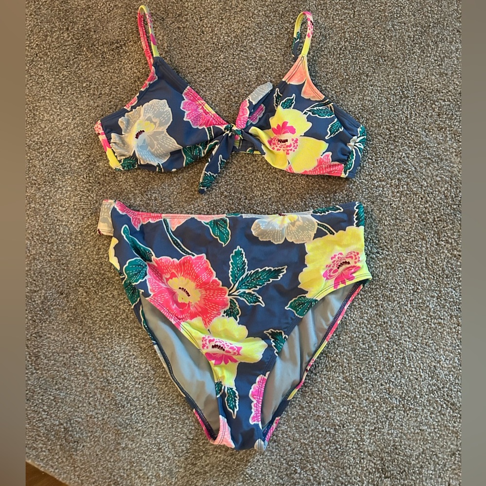 Floral Print High Waisted Bikini
